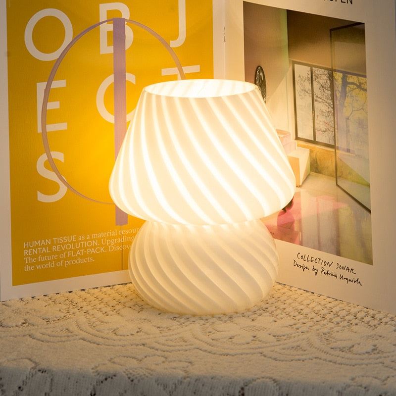 Bedside Lampe Korea Ins Style Striped Mushroom Table Lamp 7.48 / 9.84