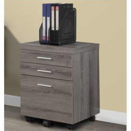 Kingfisher Lane 3 Drawer File Cabinet in Dark Taupe, Gray
