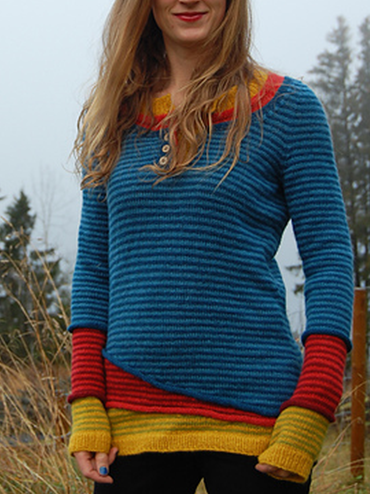 Striped Paneled Casual Crew Neck Women