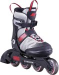 K2 Skate Youth Raider Inline Roller skate, Gray/Red, Medium (1-5)
