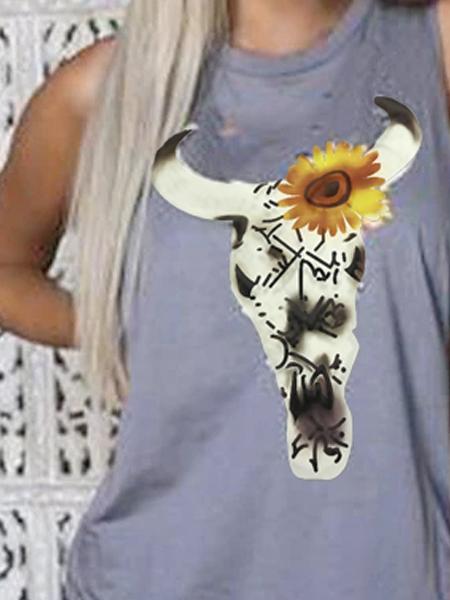 Purple Printed Vintage Jersey Floral Shirts & Tops