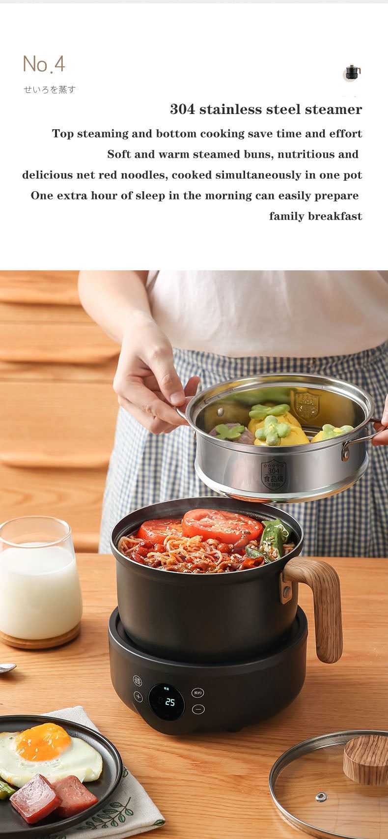Electric Multicooker Hot Pot Skillet Fry Pan Steamer 110v220v Multifunction Cooking Appliance