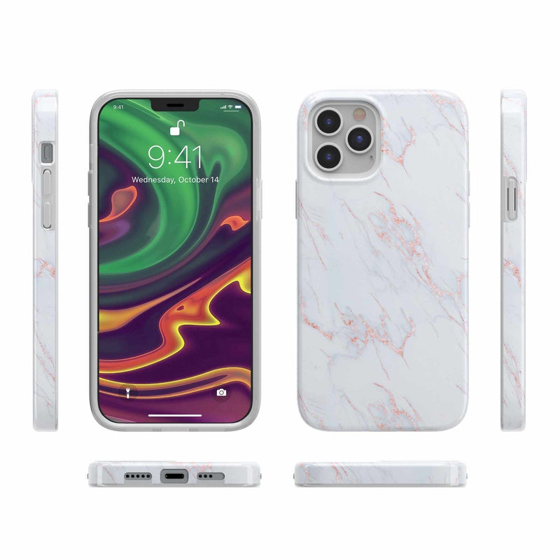 Beautiful White and Pink Marble Case