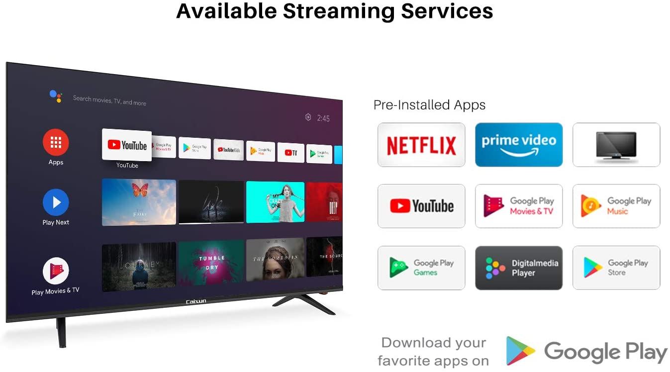 Caixun Android TV 55-Inch Smart LED TV 4K EC55S1UA