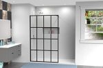Door Clear Tempered Glass Framed Shower Screen Walk-in Black Finish