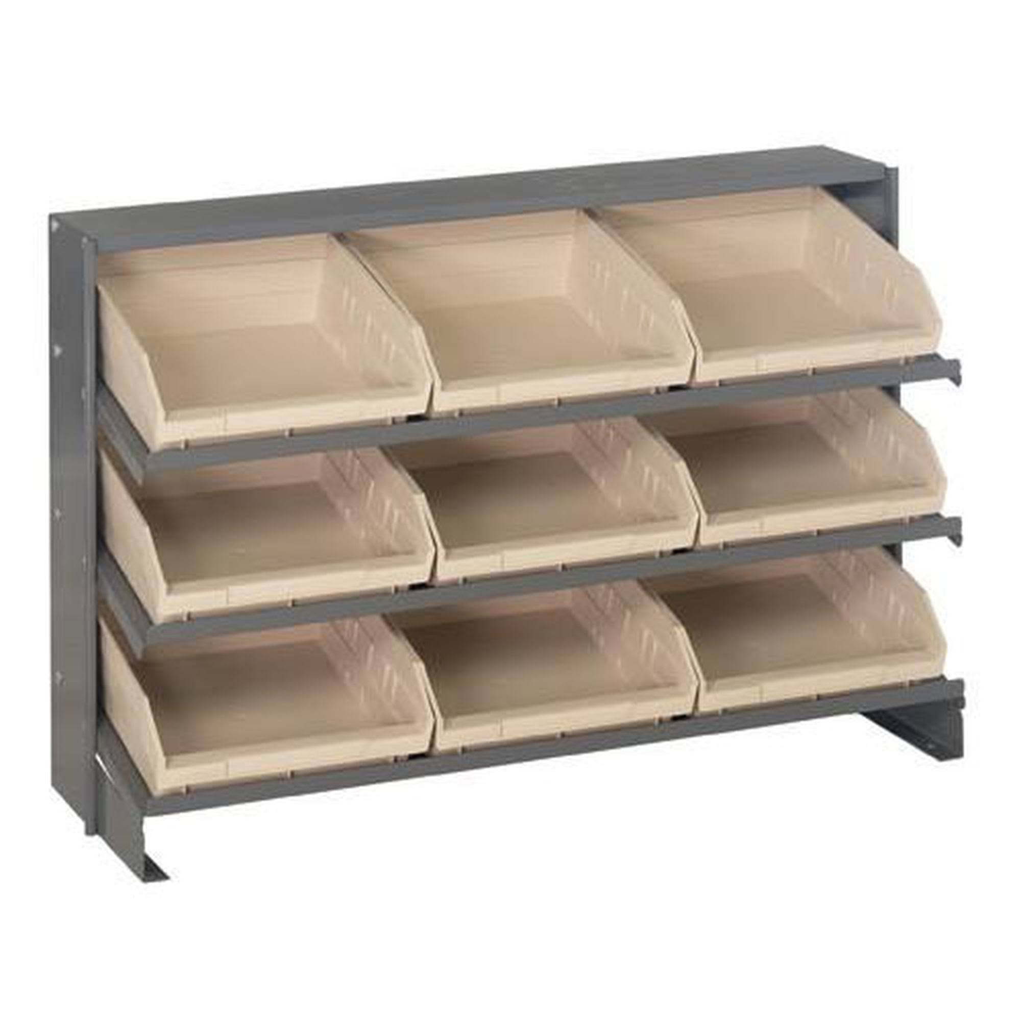 Quantum Storage Systems QPRHA-109IV Sloped Shelving System, 12Dx36Wx23H, Ivory