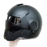 MASEI 610 IRONMAN motorcycle helmet Casque Moto half helmet Personality open face helmet | Bright Black GO