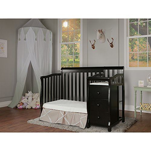 4-in-1 Mini Convertible Crib And Changer in Black, Greenguard Gold Certified