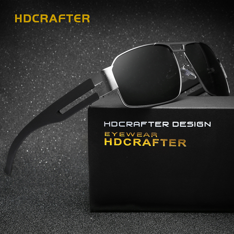 Fashion Polarized Driving Men Sunglasses UV400 Brand Design Rectangle Eyewear with High Quality Oculos Free Shipping