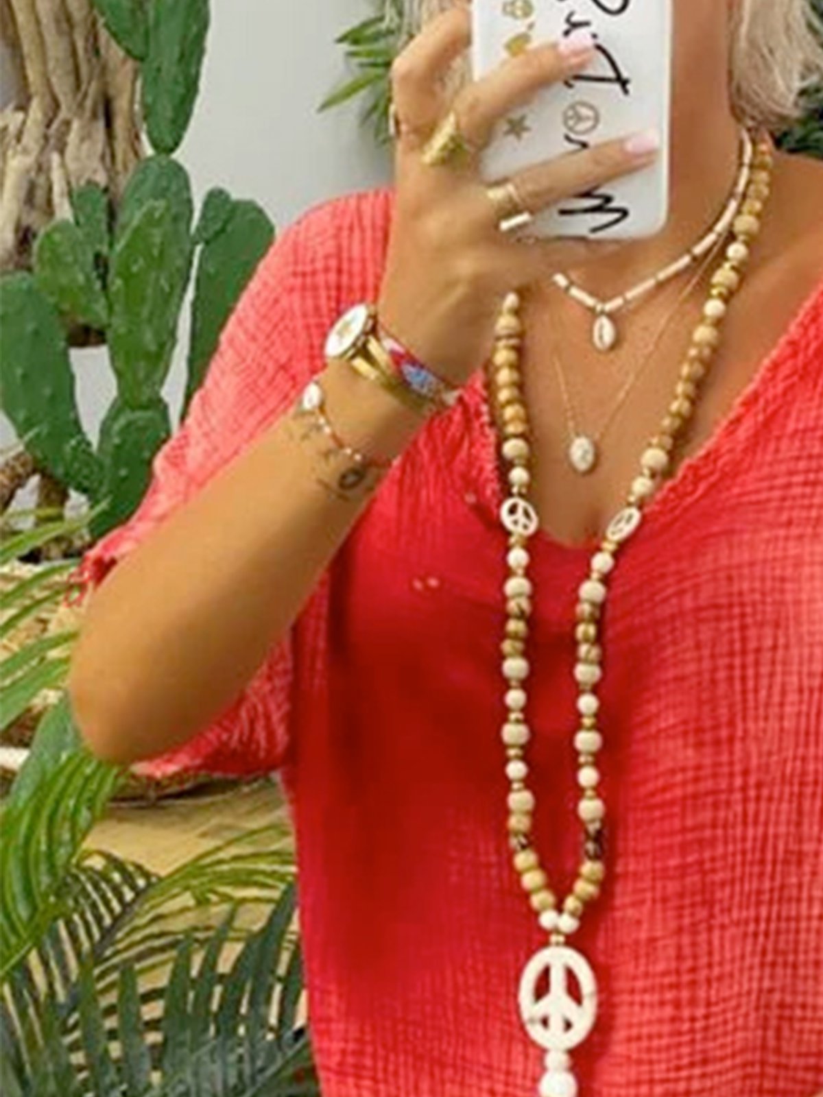 Red Casual Short Sleeve Shirts & Tops