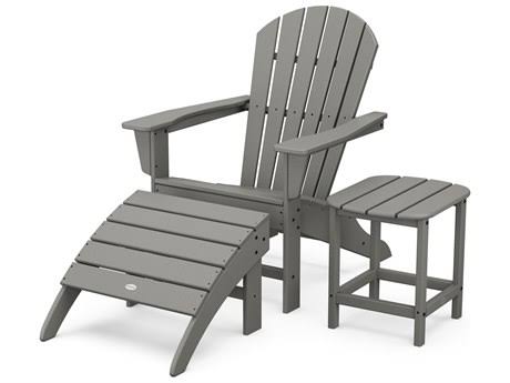 POLYWOOD South Beach Adirondack Chair 3-Piece Set in Pacific Blue