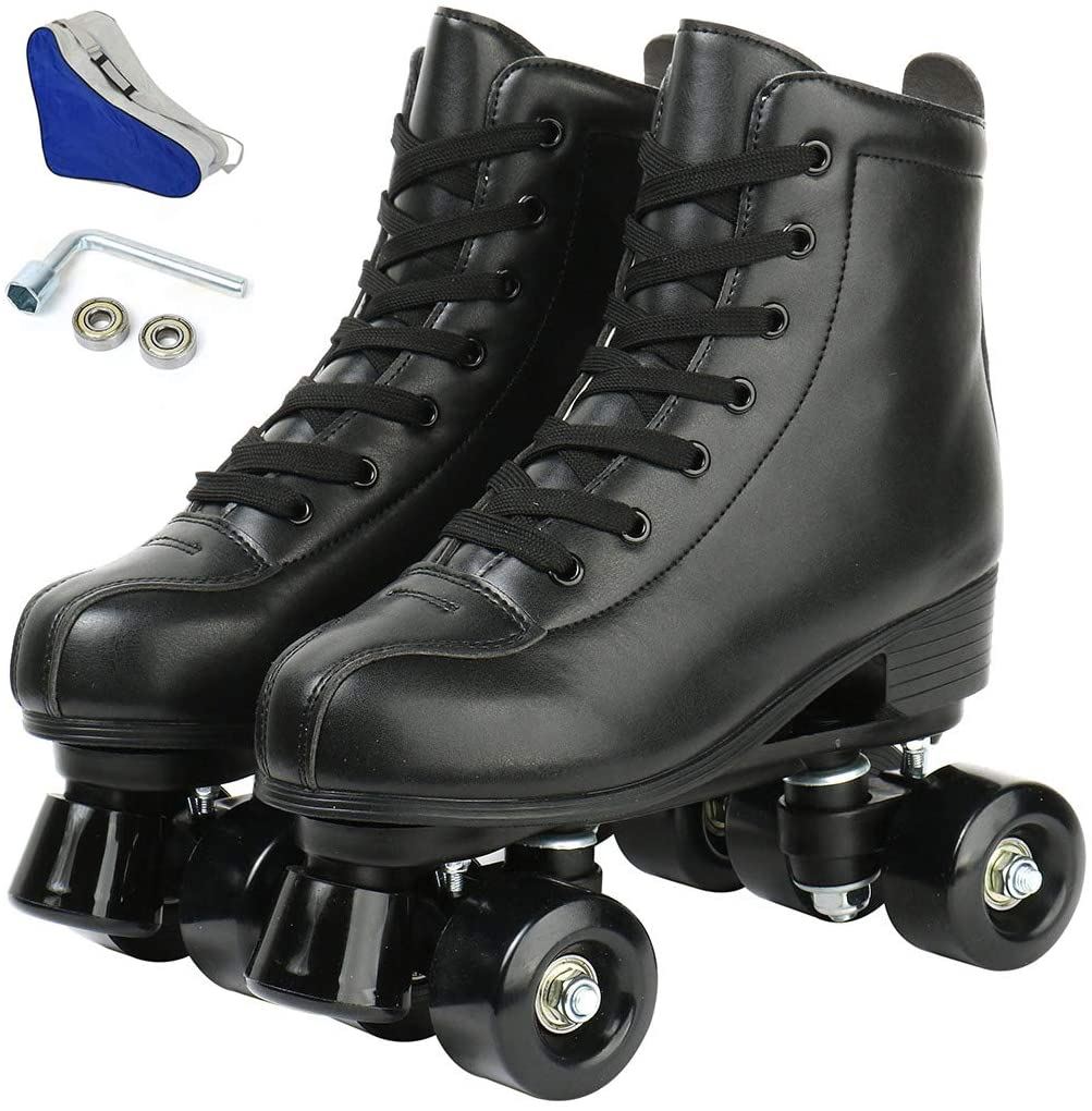 jessie PU Leather Roller Skates Roller Skates for Women,  flash wheel / 40