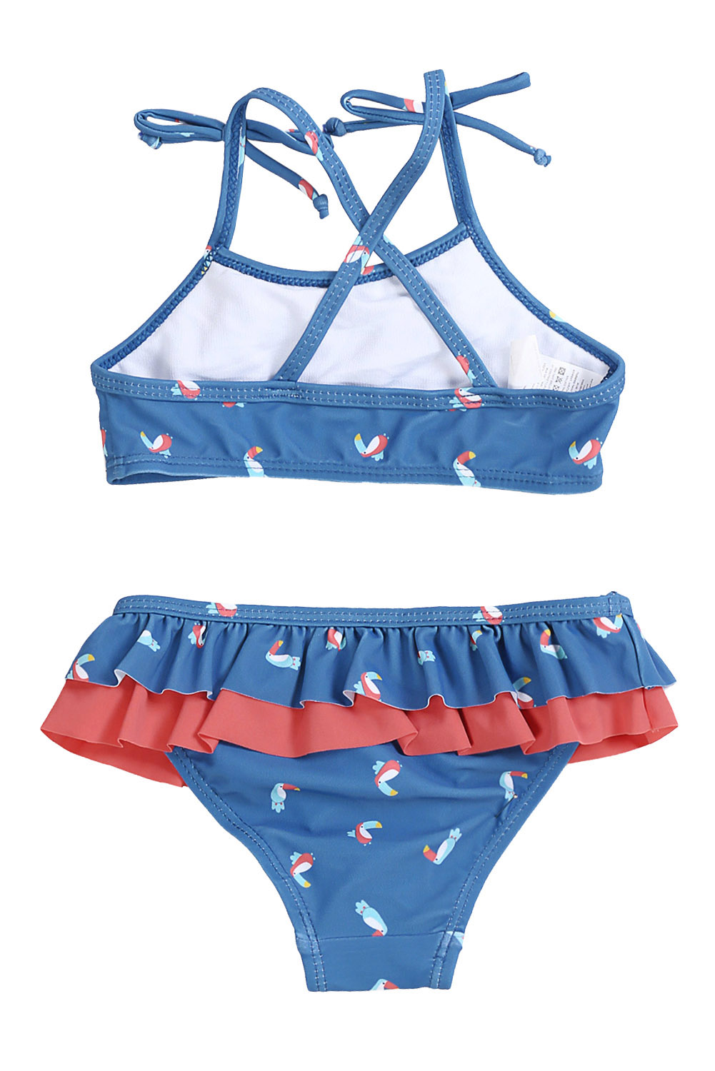 Sail Blue Little Girls Ruffle Bikini with Print