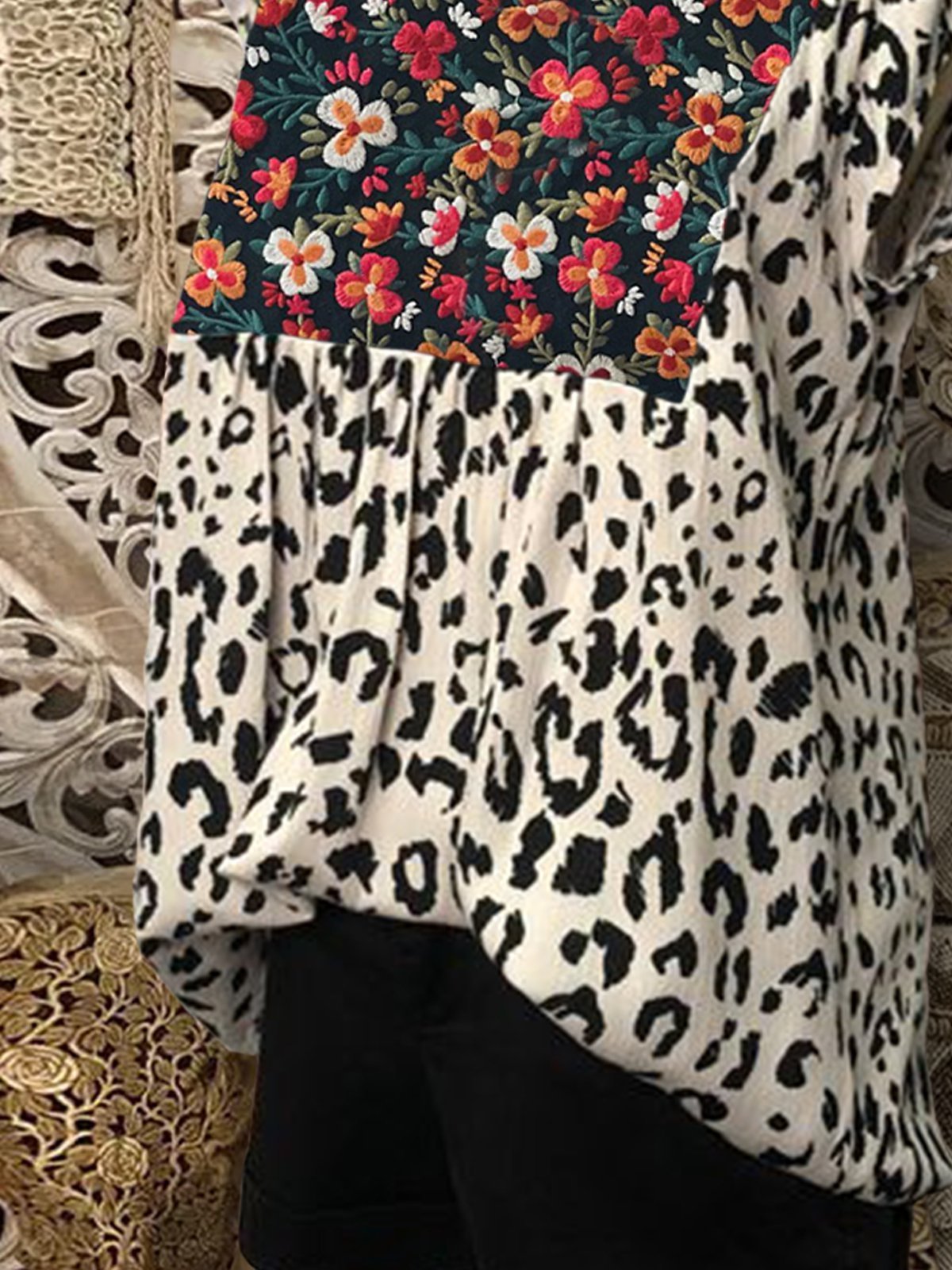 Shift Vintage V Neck Short Sleeve Shirts & Tops