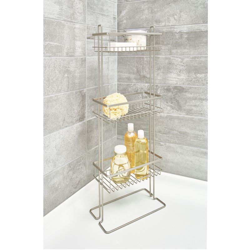 iDesign Everett 3-Tier Shower Shelf in Satin
