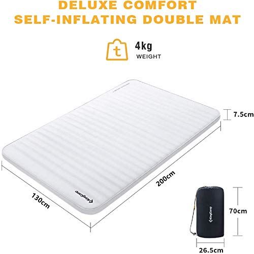 KingCamp Luxury 3D Double Self Inflating Camping Sleeping Pad Foam Air Mattress