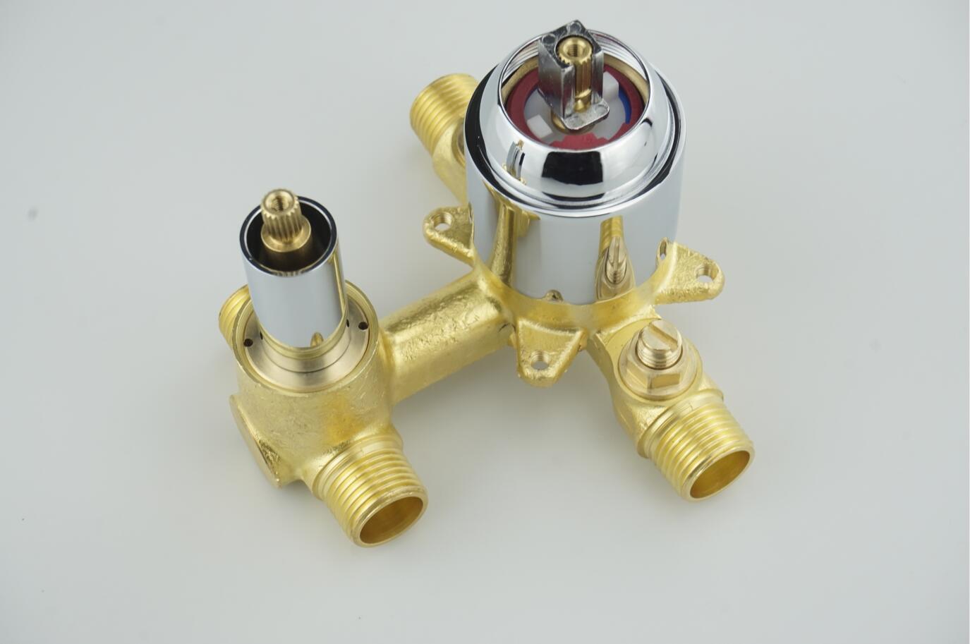 bathroom round style chrome concealed build in wall 2 functions bathtub filler and over head rain fall pressure balance shower