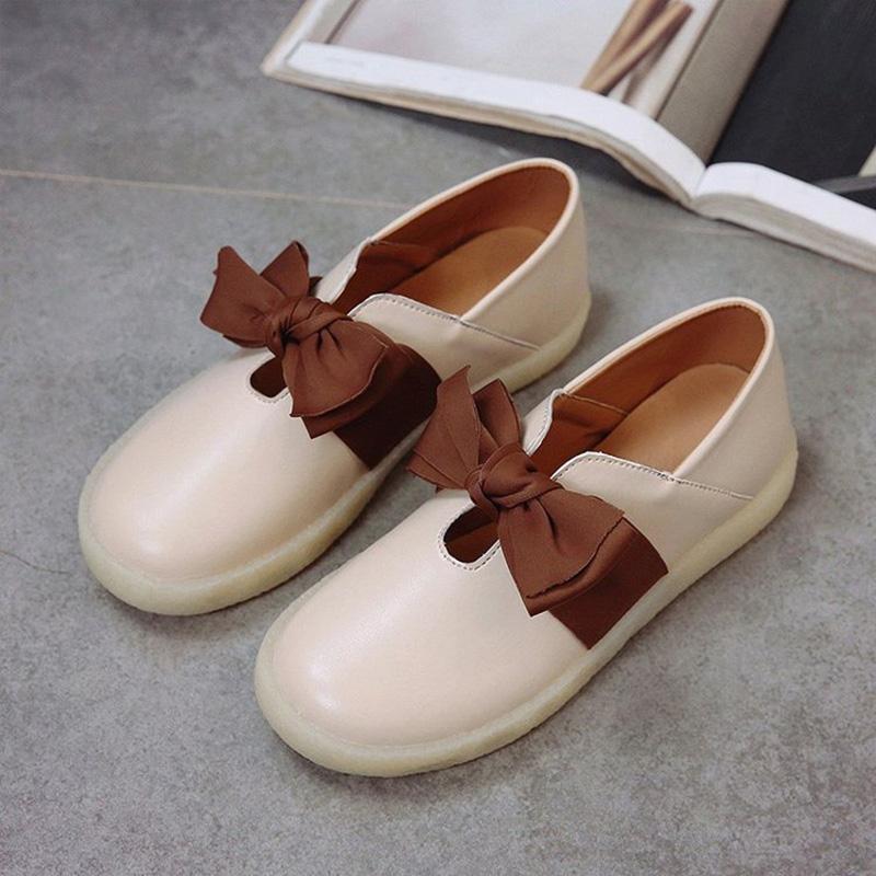 Women PU Flats Casual Comfort Slip On Shoes