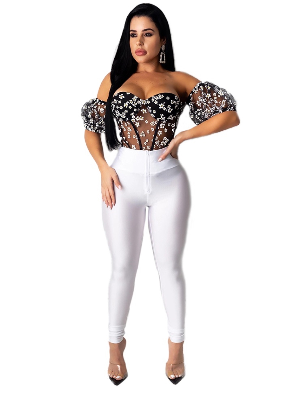 Plain Sexy High Waist Zipper Trousers