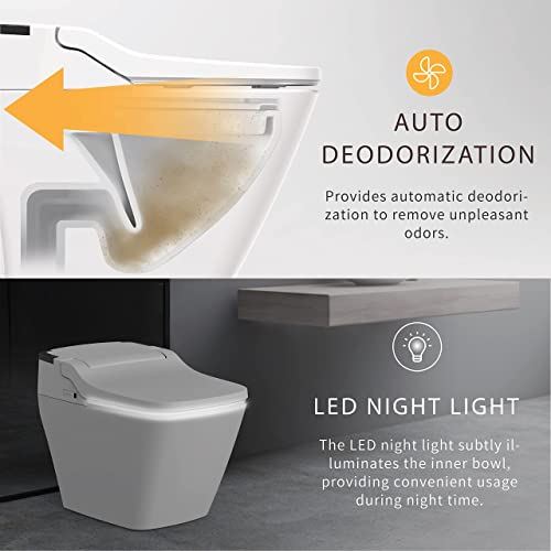 One Piece Toilet with Auto Dual Flush, UV-LED Sterilization, Heated Seat