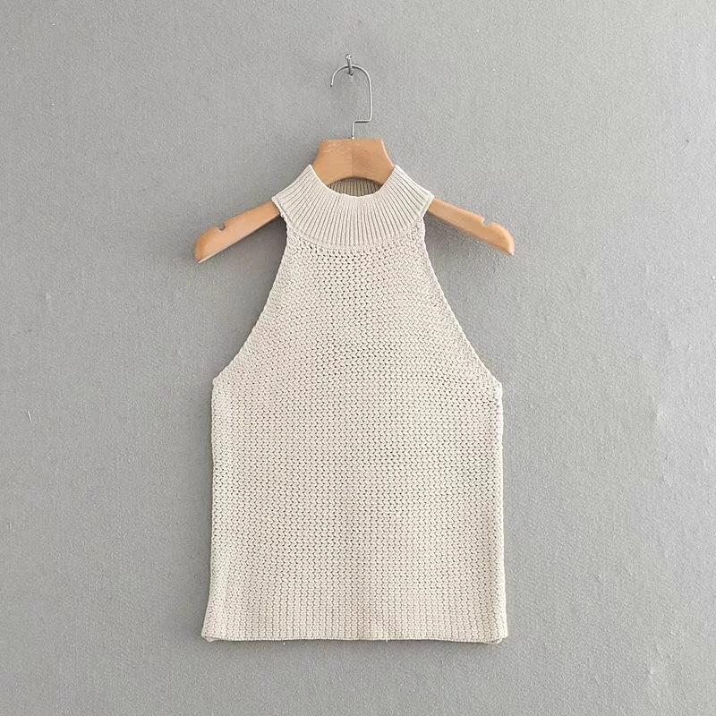 Women's Sleeveless Tops Knitted High Street Popular Tank