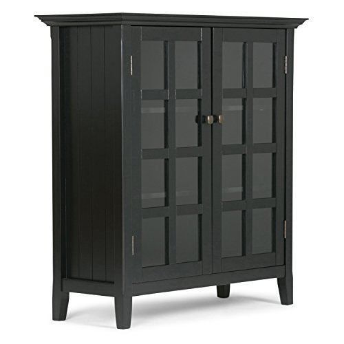 Acadian SOLID WOOD Storage Cabinet with 2 Tempered Glass Doors / 39 inch