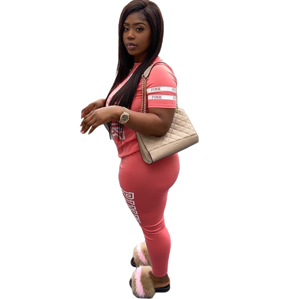 Summer Print Two Piece Jogger Pants Set