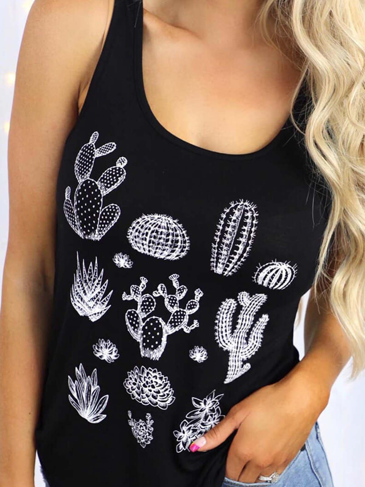 Shift Sleeveless Casual Cotton-Blend Shirts & Tops