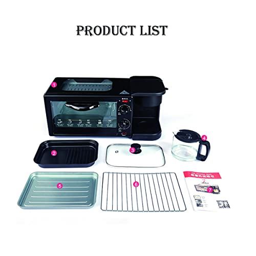 3 in 1 Breakfast Station Multifunctional Toaster Oven Station Coffee Maker