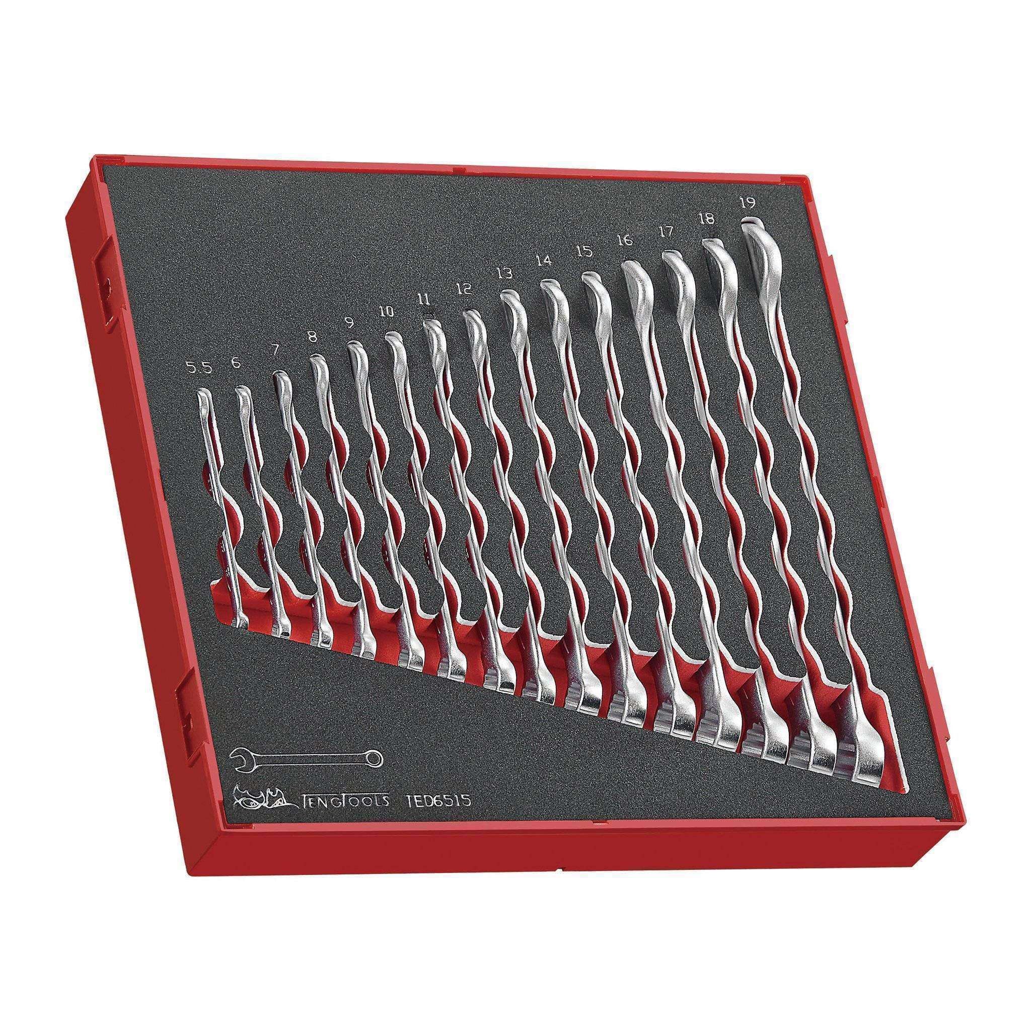 Teng Tools – 15 Piece Metric Combination Wrench Set 8 to 19mm in EVA Foam Tray – TEN-O-TED6515