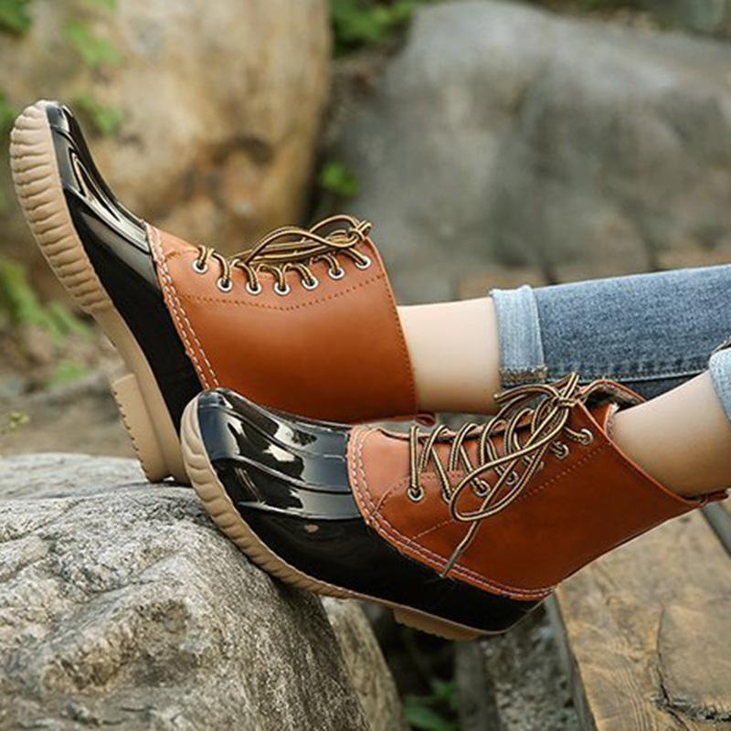Date Pu Low Heel Boots