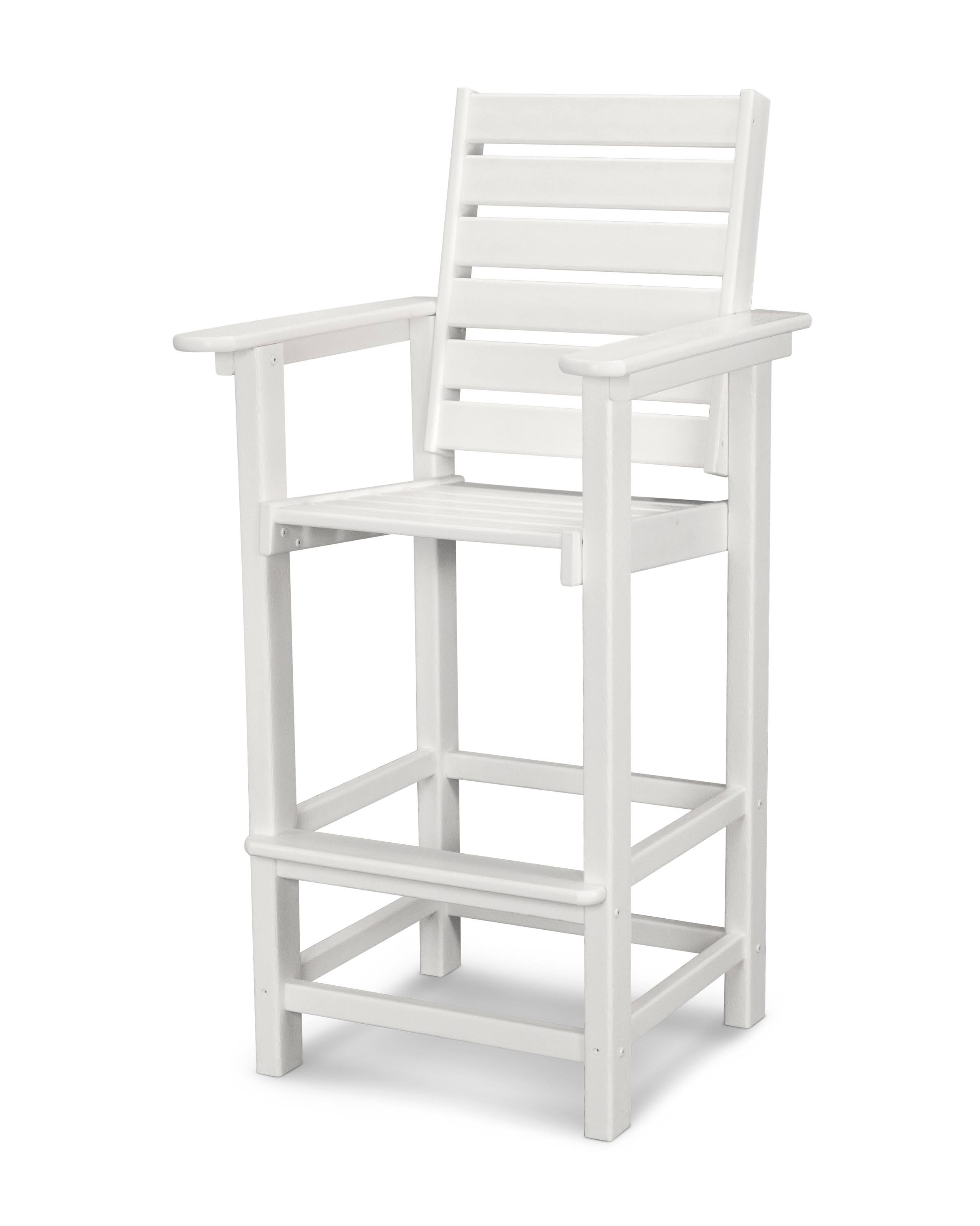 POLYWOOD Captain Bar Chair - White