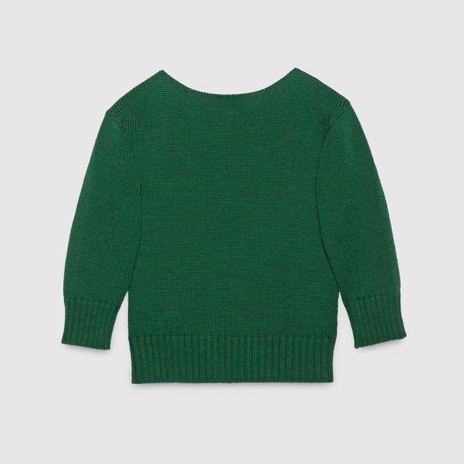 Children's sweater with tiger appliqué