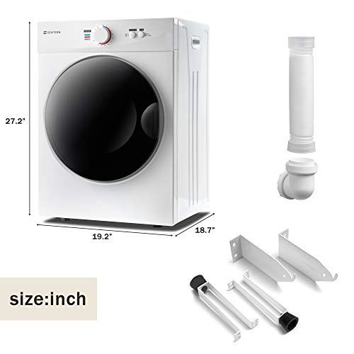 Dryer Front Load, Compact Electric Clothes Dryer with Stainless Steel Tub