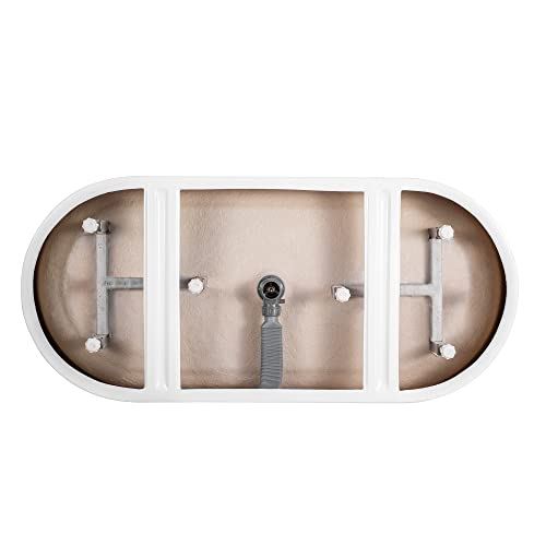 Non-Slip White Acrylic Freestanding Bathtub Modern Stand Alone Soaking Tub