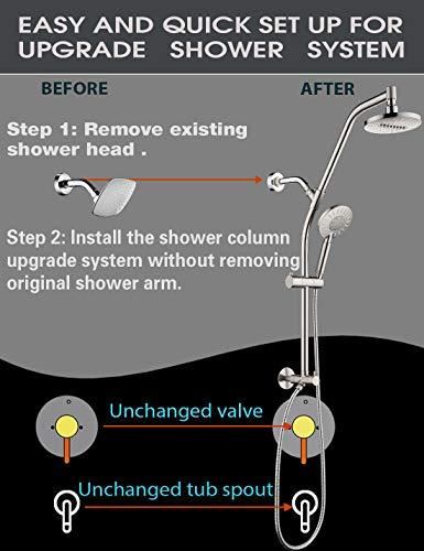 handheld shower head Brass Shower Column �C Height Adjustable Slider Brushed Nickel