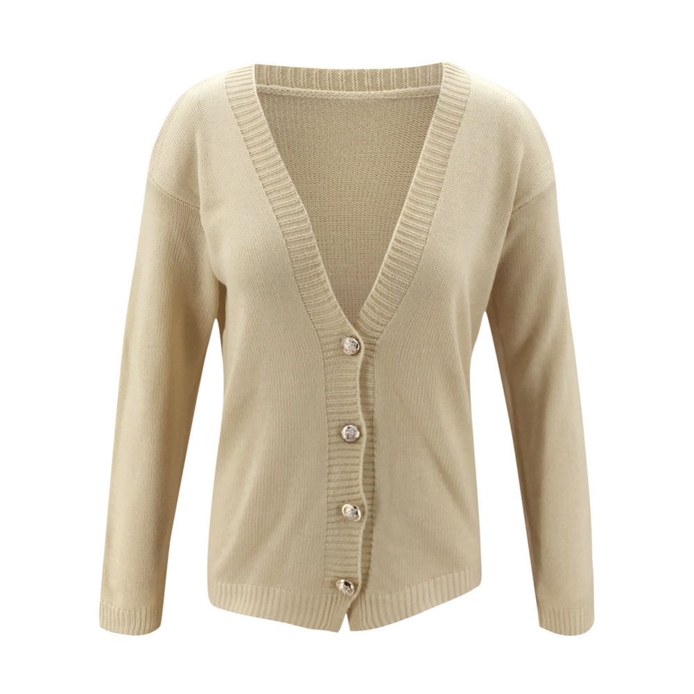 Fall Plain Button Up Knitted Coat