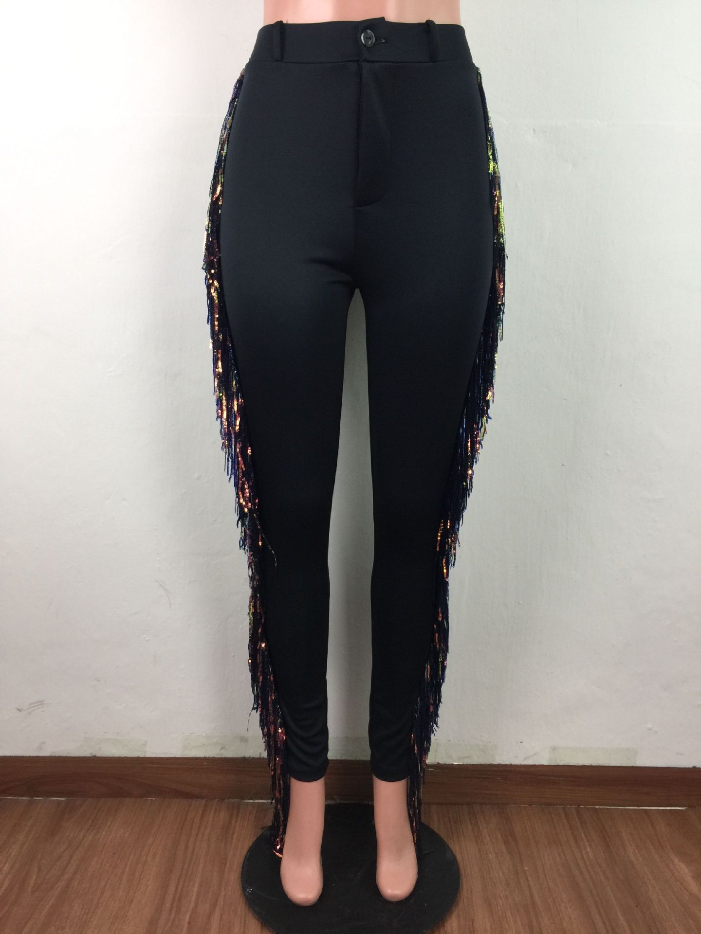 Autumn Party Fit Tassels High Waist Trousers