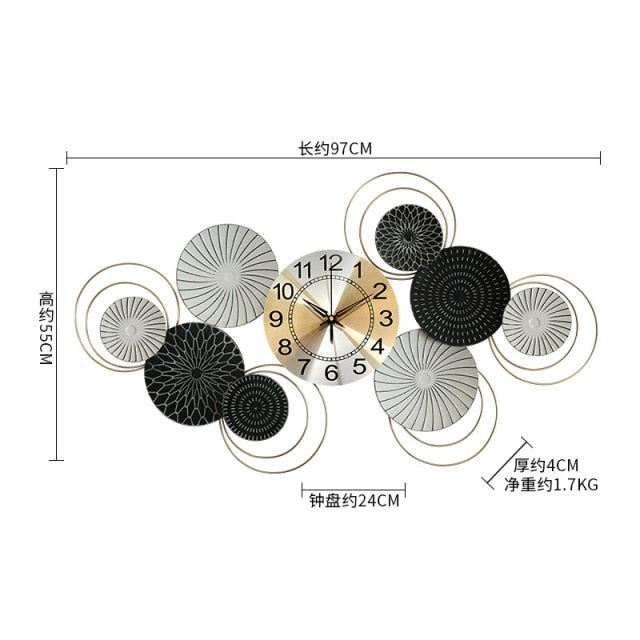 Light Luxury Fashion European Style Wall Clock Living Room Fashion Atmosphere Silent Clock Bedroom Wall Art Wall Clock