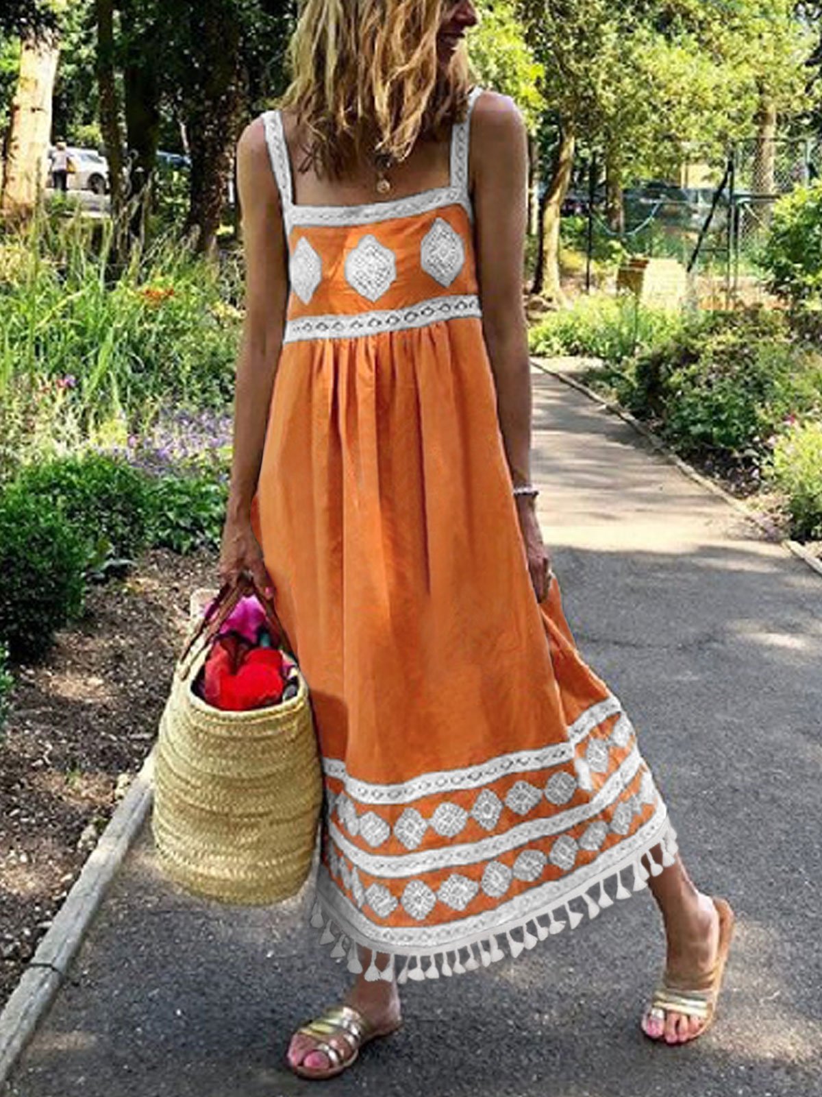 Bohemian loose casual large size dress