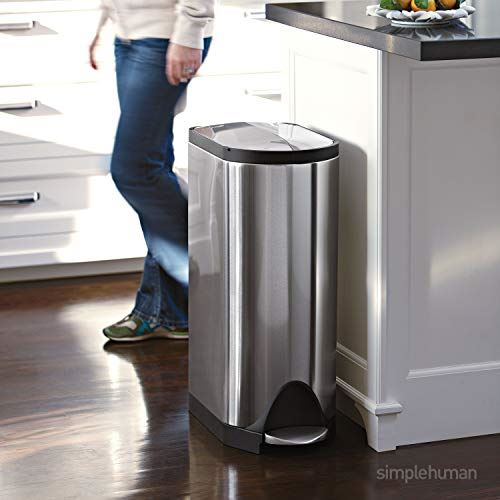 10.6 Gallon Dual Compartment Butterfly Lid Kitchen Recycling Step Trash Can