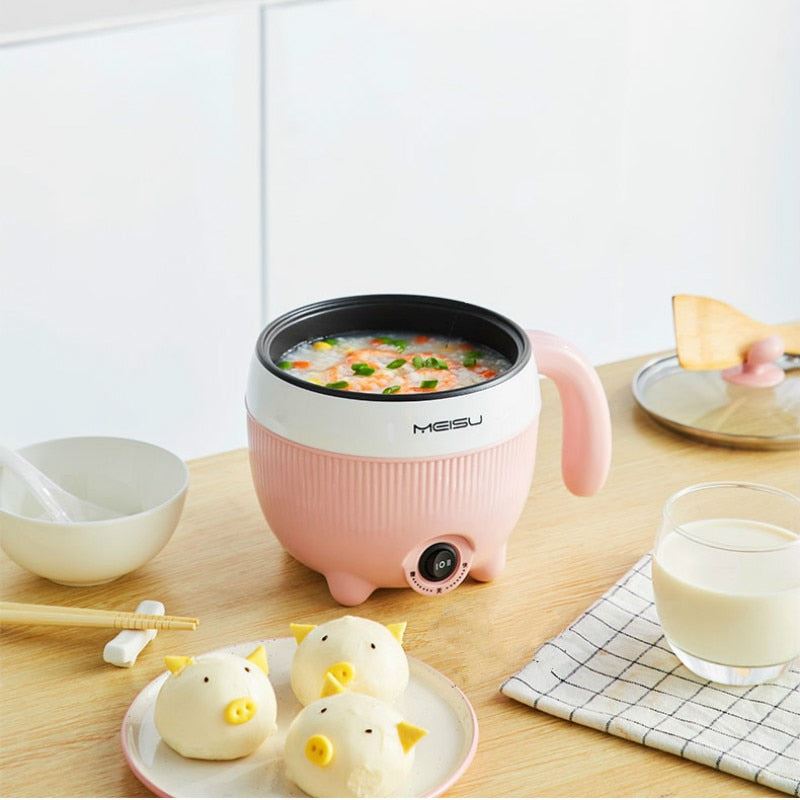 Portable Electric Multicooker Non-stick Fry Pan Mini Steamer Egg Boiler Hotpot