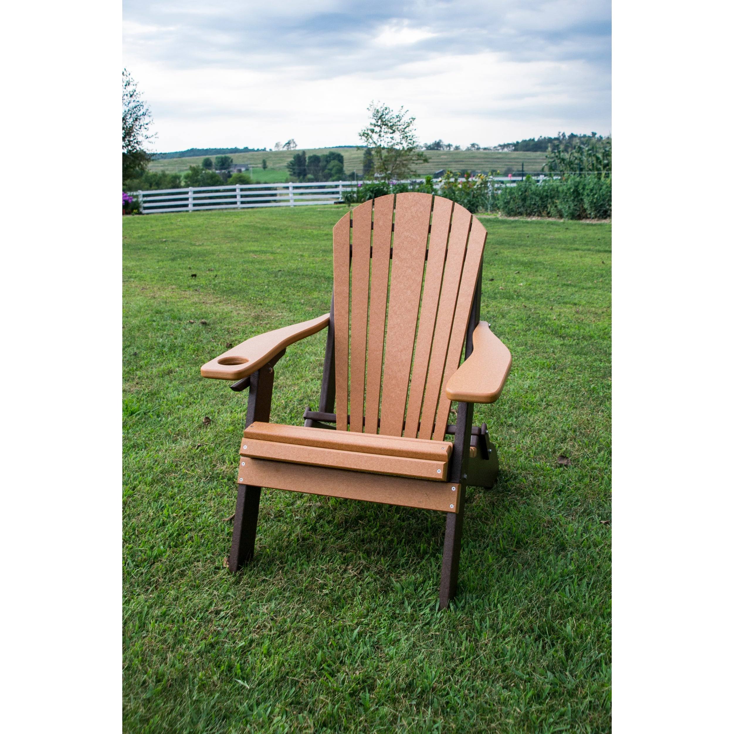 Folding Adirondack Chair - Eagle Collection - Cedar/Brown