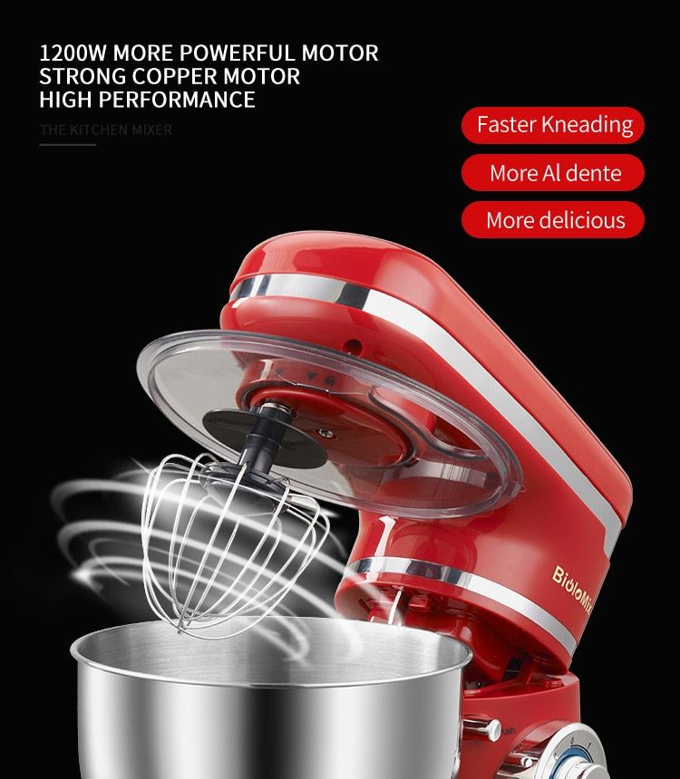 Stand Mixer Stainless Steel Bowl 6-speed Kitchen Food Blender Cream Egg Whisk Cake Dough Kneader