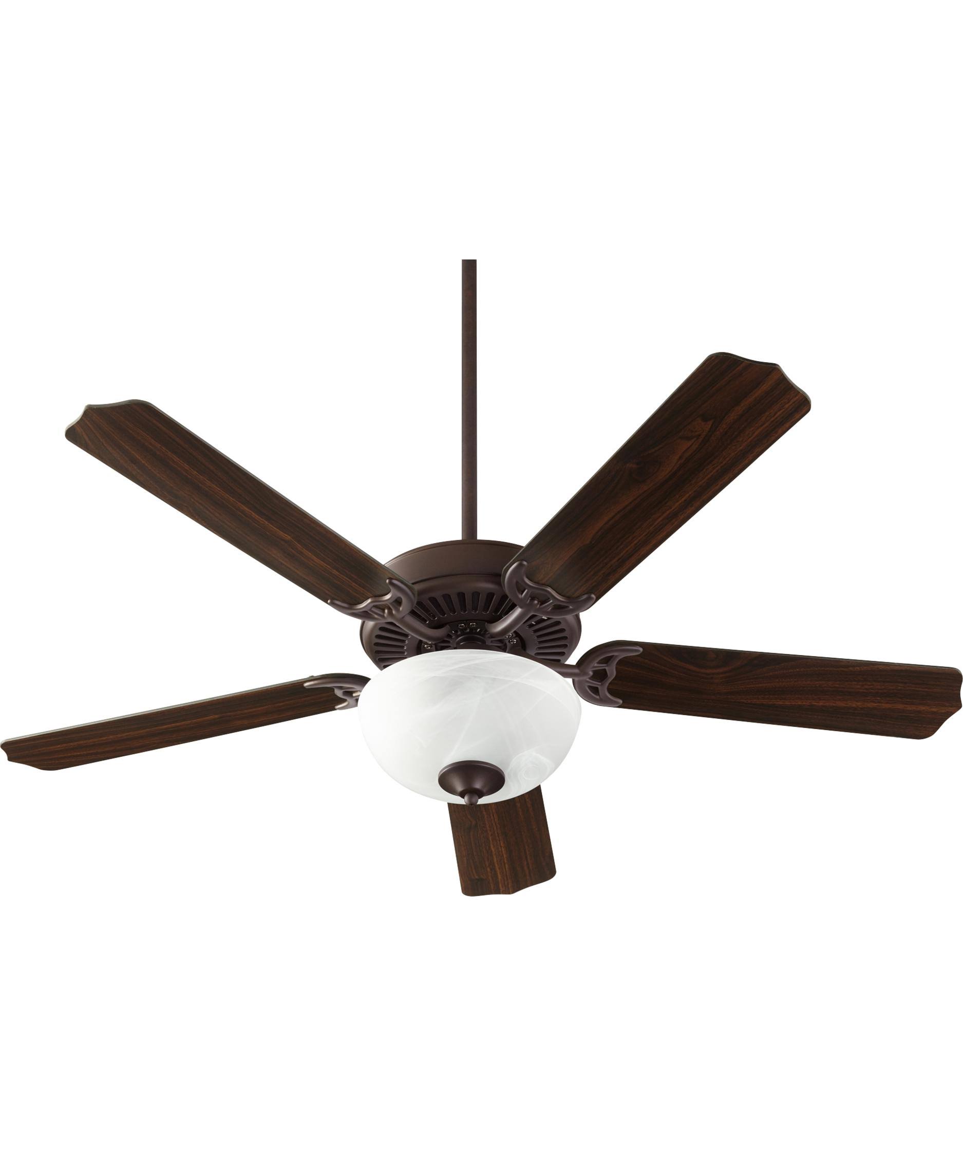 Quorum 7525-9286 Capri VIII Ceiling Fan, Oiled Bronze w/ Faux Alabaster