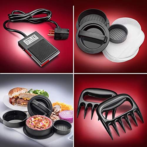 Electric Meat Grinder & Sausage Stuffer: 6 Grinding Plates, 3 S/S Blades