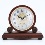 Wooden Mantel Clock for Living Room Decoration – Silent, with Chiming, Battery Operated Mantle Clock for Fireplace, Office, Desk