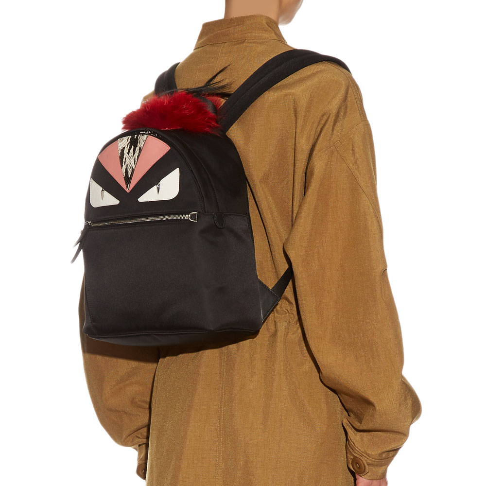 Bag Bugs nylon and fur backpack