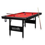 Portable 6 Ft. Pool Table with 18 Aiming Points & Complete Accessory Kit SLPO730