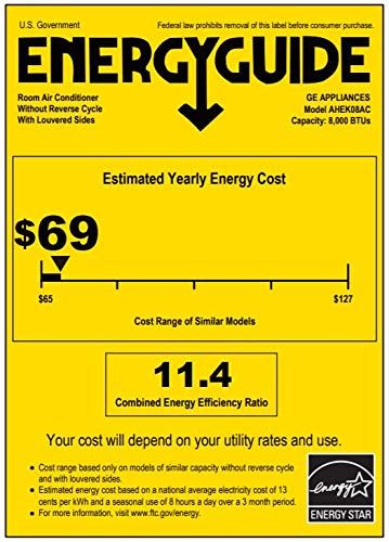 GE 8,000 BTU Smart Window Air Conditioner Cools up to 350 sq. Ft with Install Kit